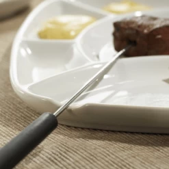 Ensemble 4 Assiettes à Fondue - Blanc -Maison-Cuisine 082505 z 1