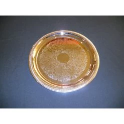 Plateau De Service Rond En Acier Inoxydable 12,4" - Elegant Reflections