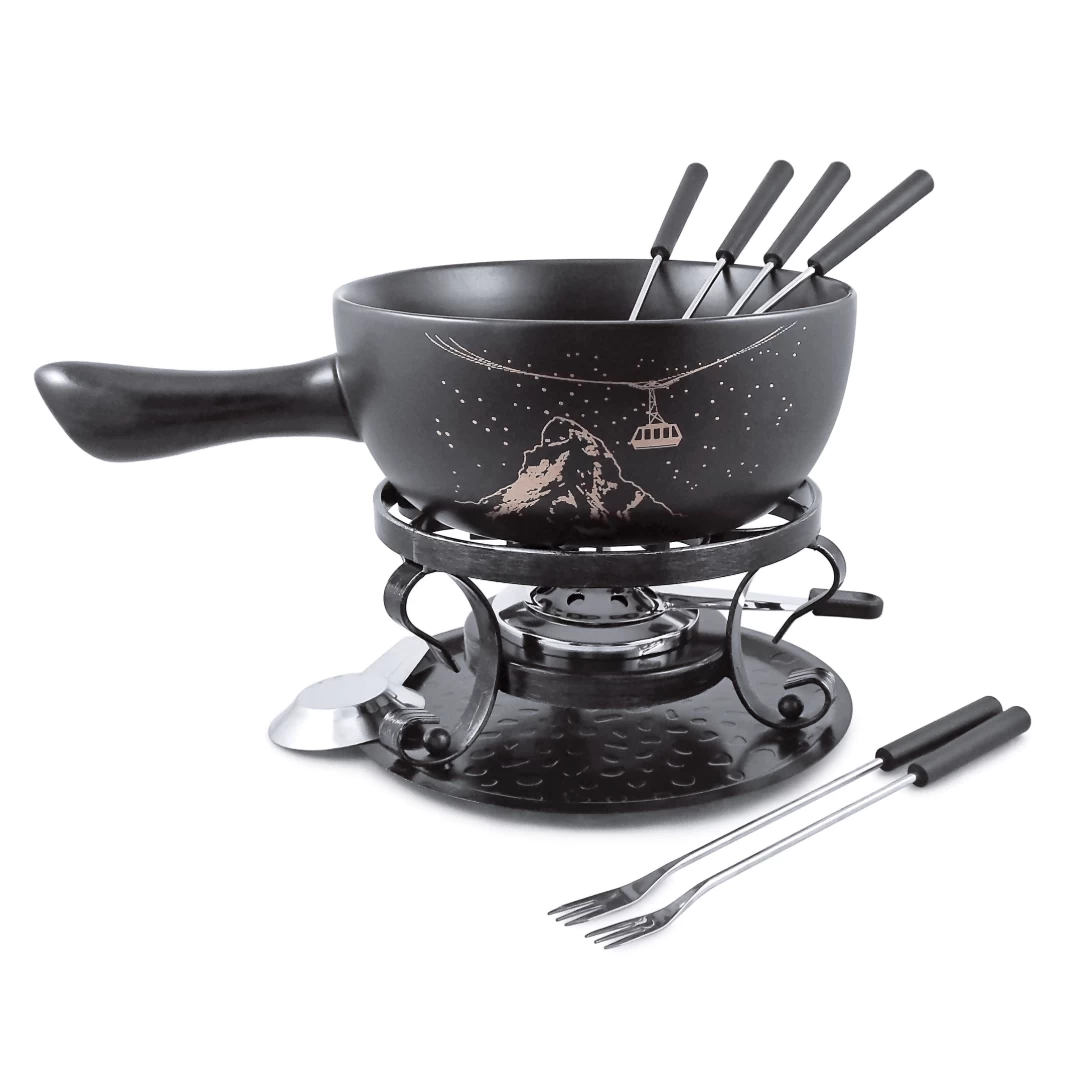 Ensemble à Fondue En Céramique Avec Brûleur - Gruyere 3 Ensemble à Fondue En Céramique Avec Brûleur - Gruyere