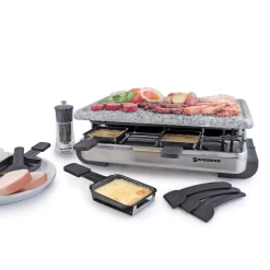 Ensemble à Raclette En Acier Inoxydable Et En Granit - Stelvio -Maison-Cuisine kf 77081 beauty 1360x 1