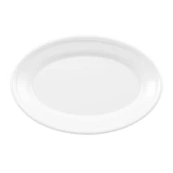 Assiette Ovale En Mélamine 9,25'' X 6,25'' - Blanc