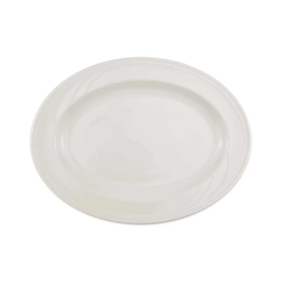 Assiette Ovale 13 1/2" En Porcelaine - Elan 3 Assiette Ovale 13 1/2" En Porcelaine - Elan