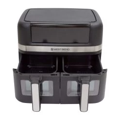 Friteuse à Air De Comptoir électrique Double UP 10 Pte - Noir -Maison-Cuisine west bend 10 qt double up air fryer with 15 presets and easy view windows in black afwb10bk13 west bend 599565